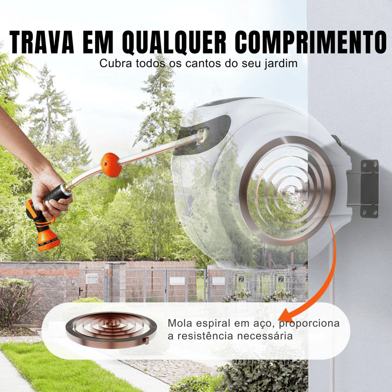 Super Carretel Vevor 40m – Regue, Lave e Cuide com Facilidade