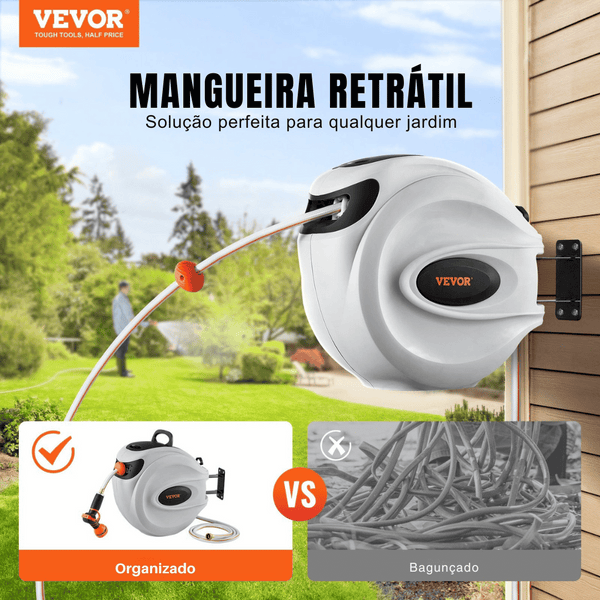 Super Carretel Vevor 40m – Regue, Lave e Cuide com Facilidade