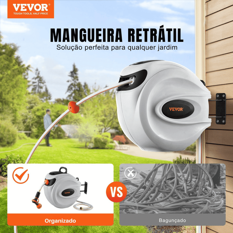 Super Carretel Vevor 40m – Regue, Lave e Cuide com Facilidade