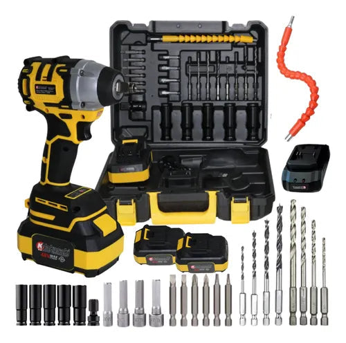 Super Chave de Impacto 48V – Kit Completo com 35 Peças e Maleta Premium!